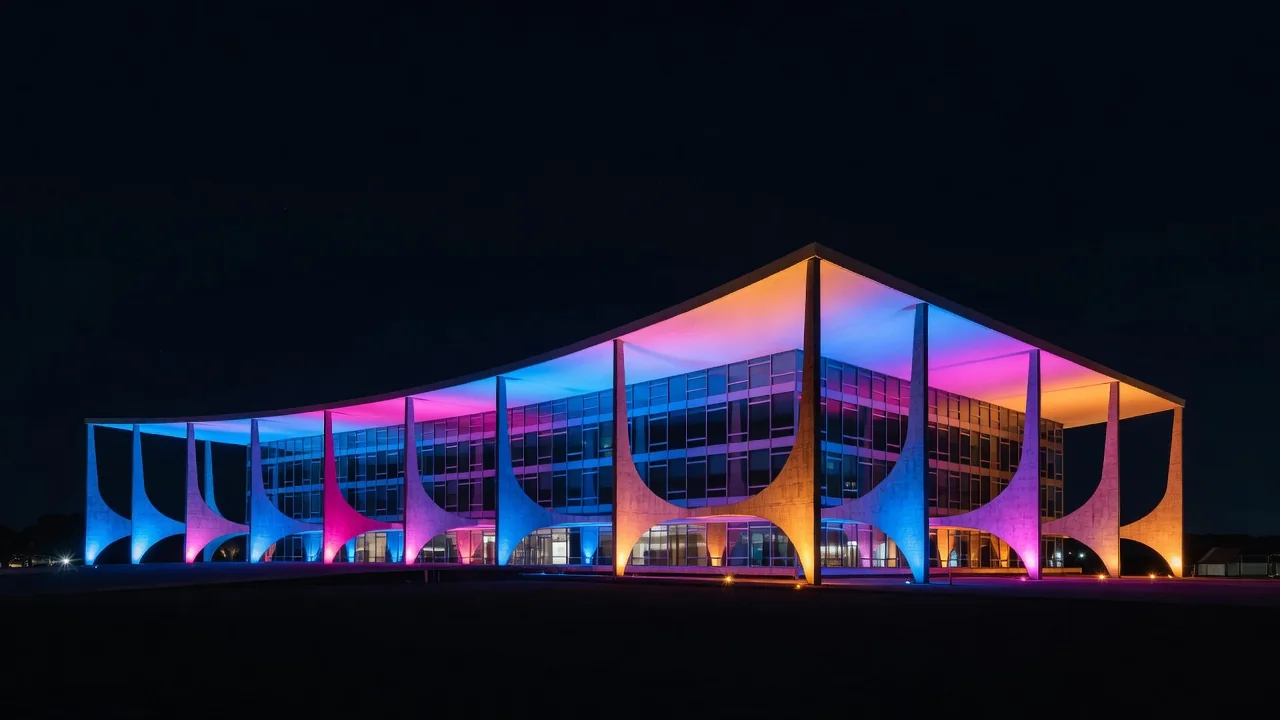Lei 14.790/2023: o que mudou nas apostas no Brasil Prédio governamental iluminado à noite em Brasília